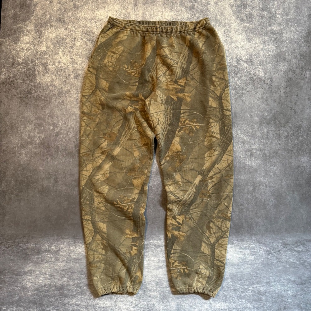 VTG Jerzees Realtree Hardwoods Camo Sweatpants Mens Large Elastic Waist Joggers